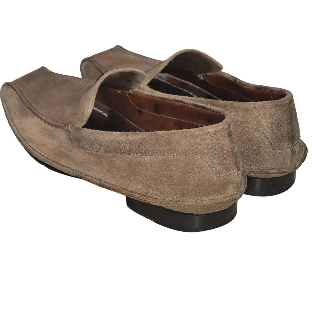 JOHN VARVATOS Men's Brown Leather Suede Loafers Shoes Size 11.5 M